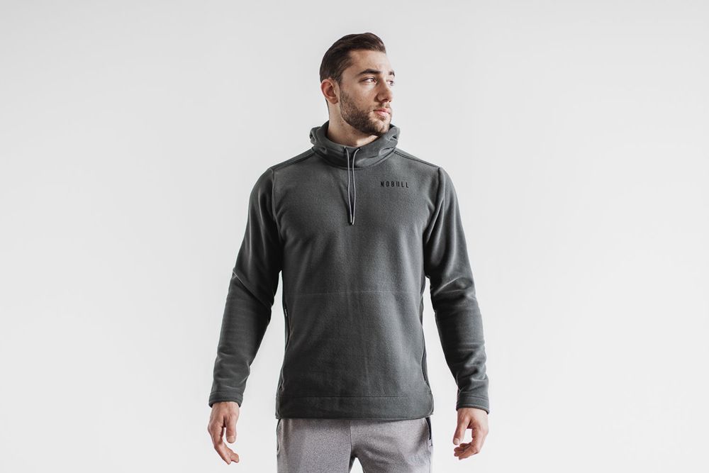 NOBULL Men's Arctic Pullover Hoodie - Dark Shadow - Ireland (3761IQKZG)